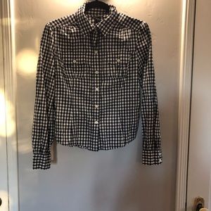 Gingham collared blouse